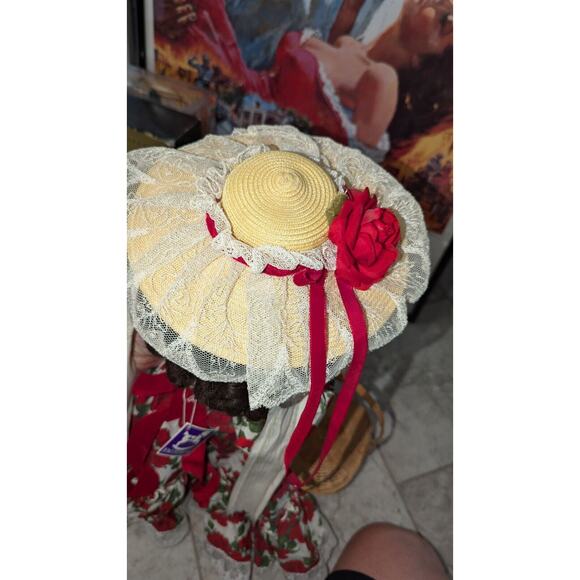 21" Madame Alexander Scarlett O`hara Doll In Rose Picnic Dress With Basket & Hat - Picture 7 of 10